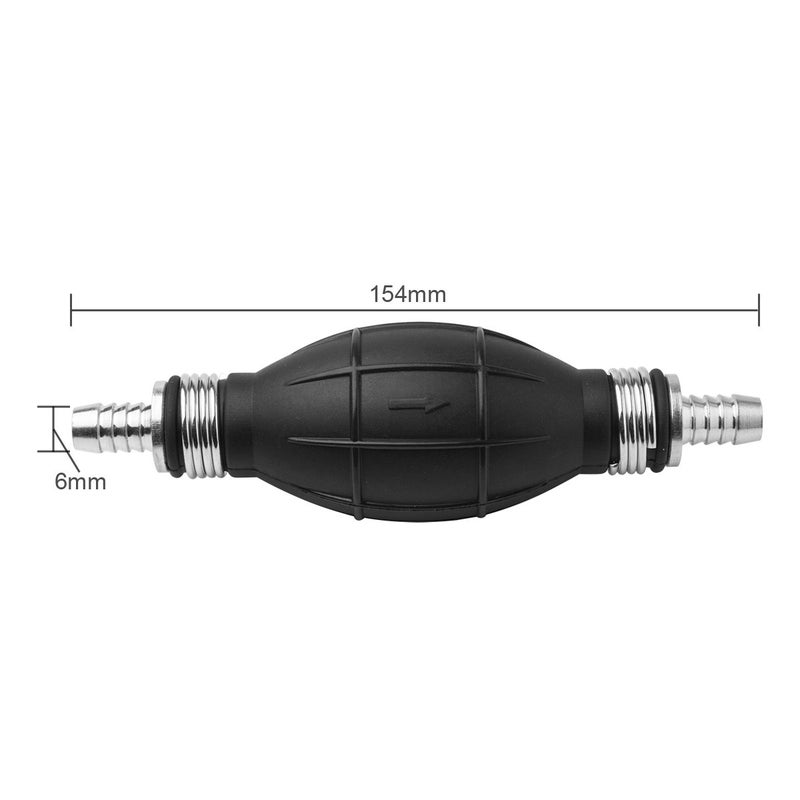 ePathChina 1/4-Inch 6MM Fuel Pump Hand Primer Bulb Fuels Rubber & Aluminum Hand Suitable for Car/Boat/Marine/Motorcycle 6mm - Image 2